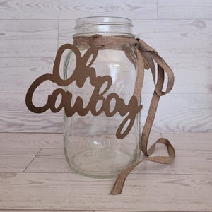 Cowboy Baby Shower Decorations Centerpiece/ Baby Shower Mason Jar Tags / Cowboy Table Decor / Western Baby Tags / Country Baby Shower