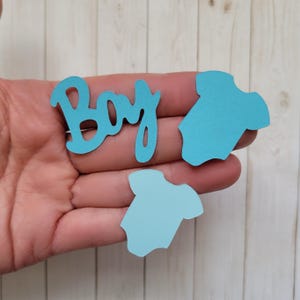 Blue Baby Shower Confetti: Onesie & Boy Cutouts (100 Pieces)