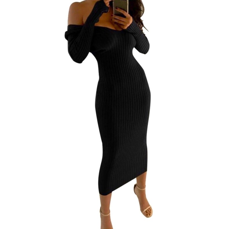 body con maxi skirt Long Sleeve Dress Knit Maxi Dress Thin body con dress long dress women in canada dress for girl dresses for women