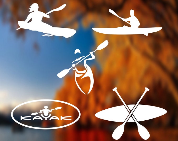 Kayak Vinyl Decal, Kayak Lovers Decal, Water Sport Decals, Kayak ...