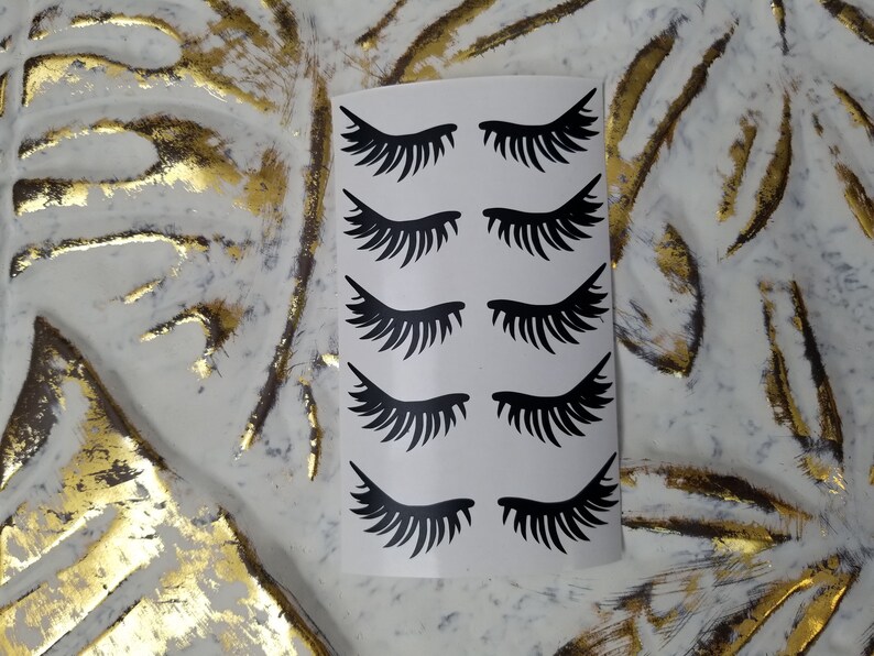 Eyelashes Vinyl Decal 5 Lashes Set Lashes Stickers Vinyl Etsy