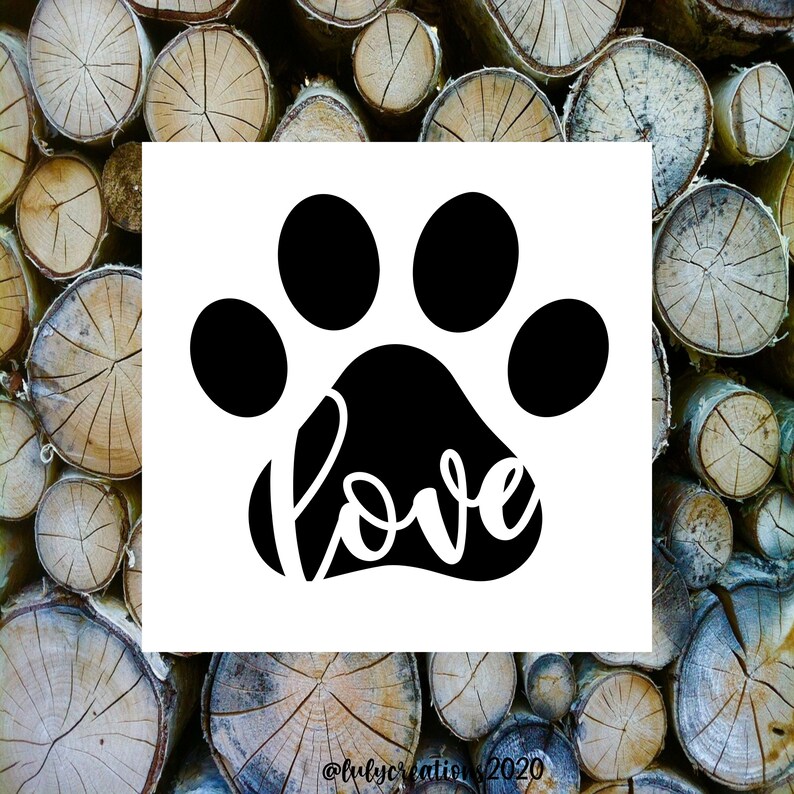 Dog Paw Vinyl Decal Dog Love Decal Dog Paw Love Sticker Dog Etsy