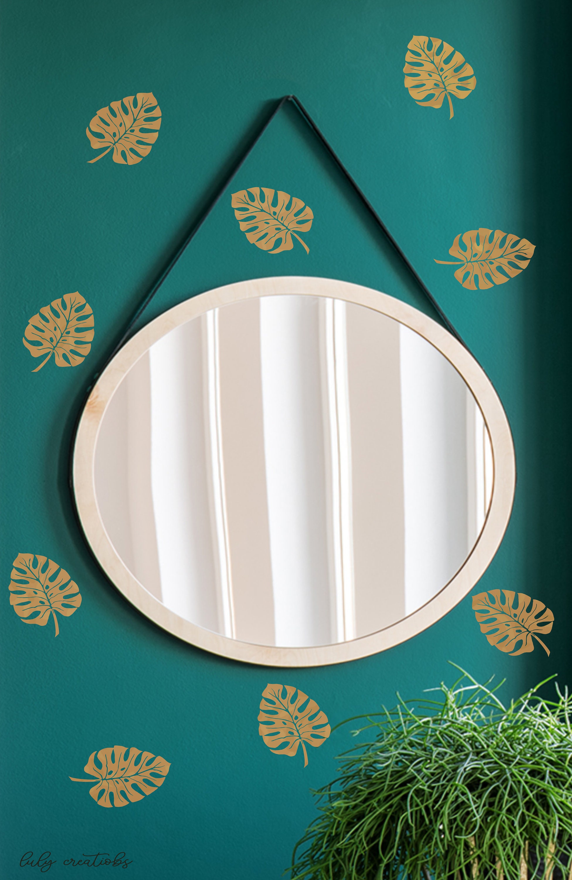 Monstera Leaf Wall Decal Monstera Removable Vinyl Decal Set Etsy