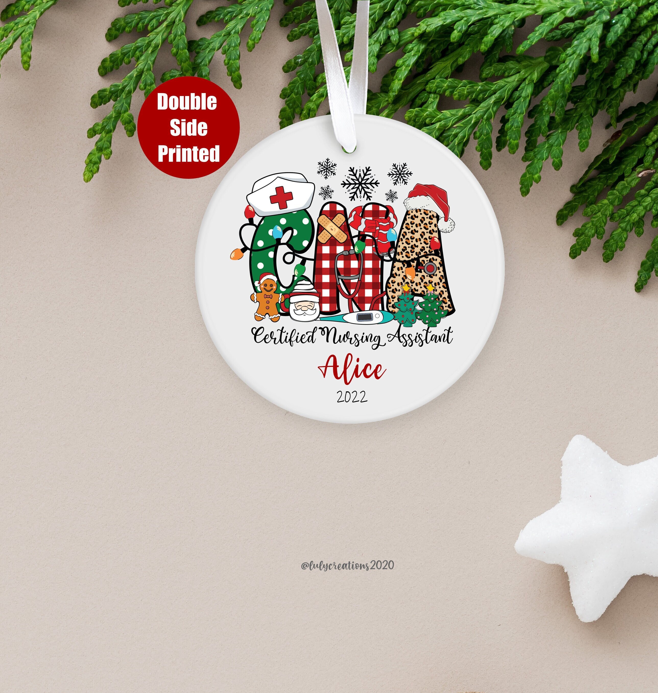 Christmas Sublimation Ornament With Red String Double Sides - Temu