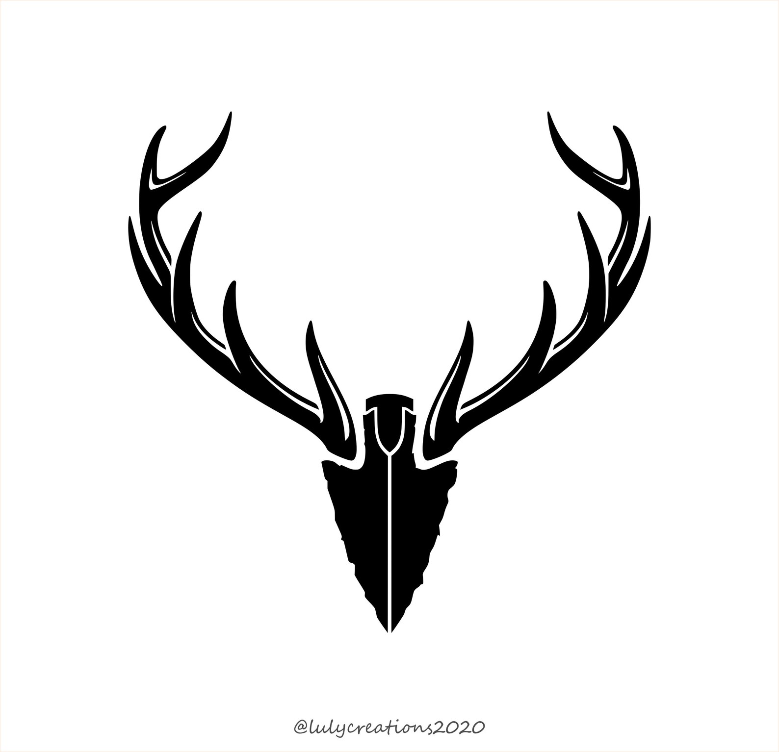 Deer Antler Arrowhead Vinyl Decal Arrow Hunting Decal Deer Etsy