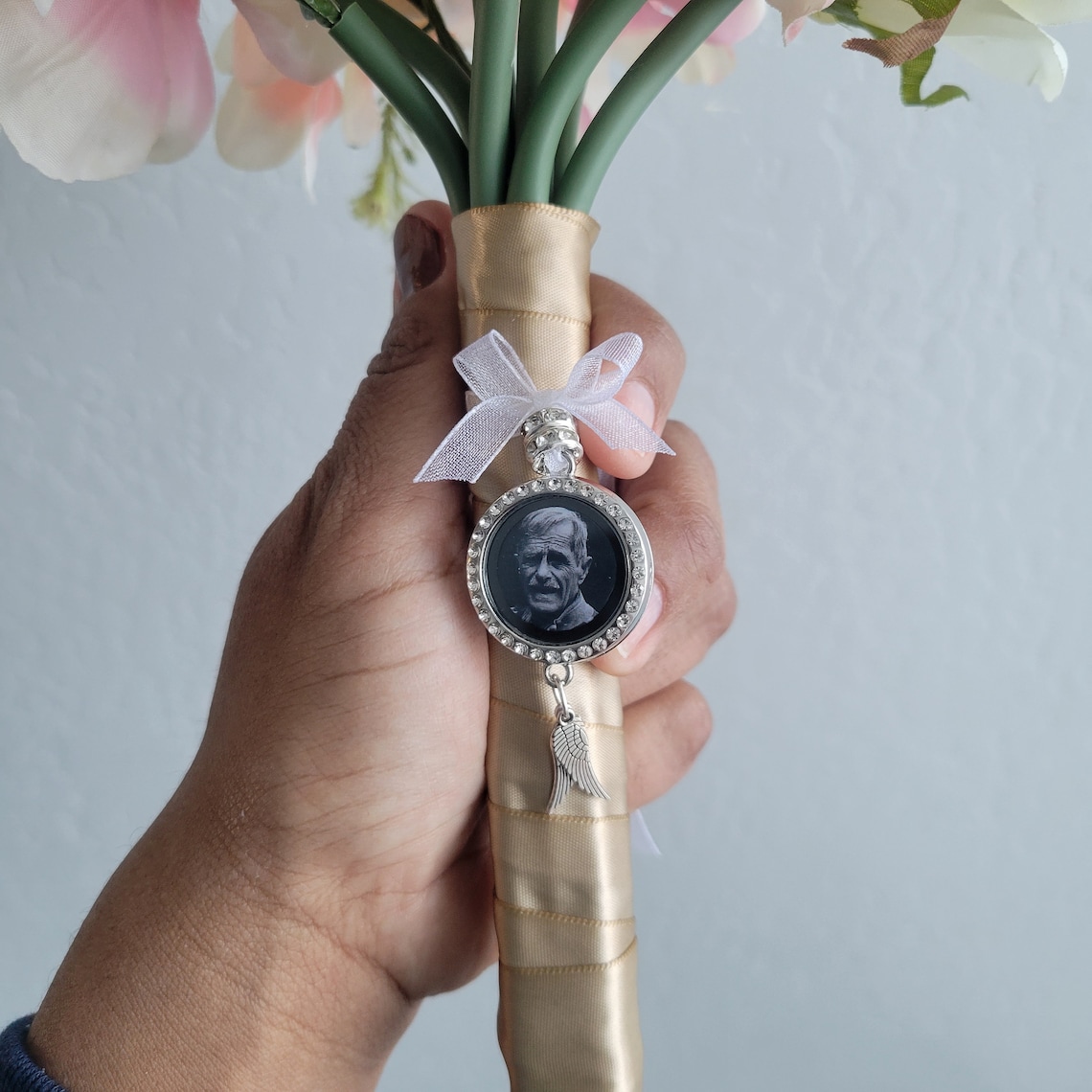 Memorial Bridal Bouquet Charm Wedding Bouquet Charm Walk Me Etsy