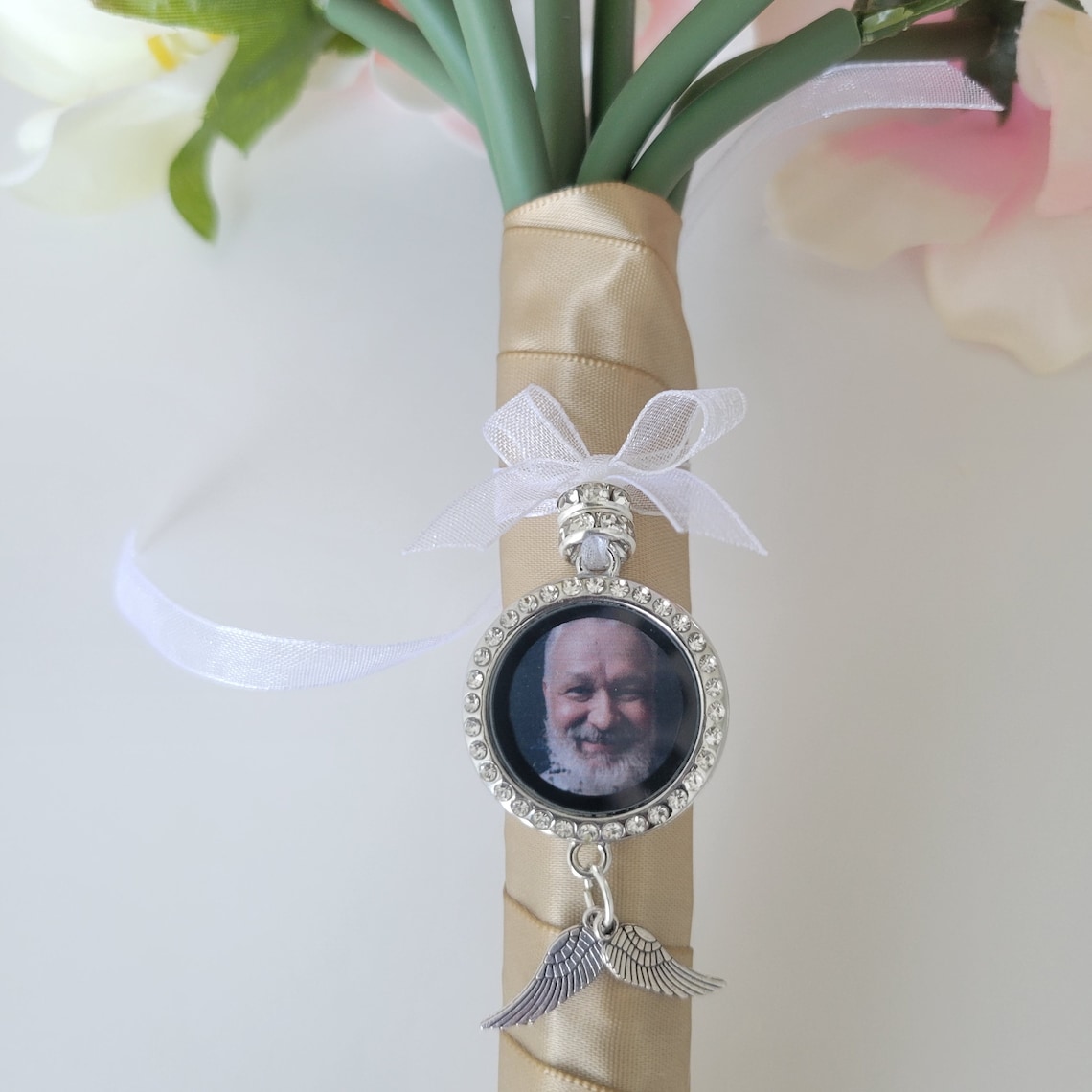 Memorial Bridal Bouquet Charm Wedding Bouquet Charm Walk Me Etsy