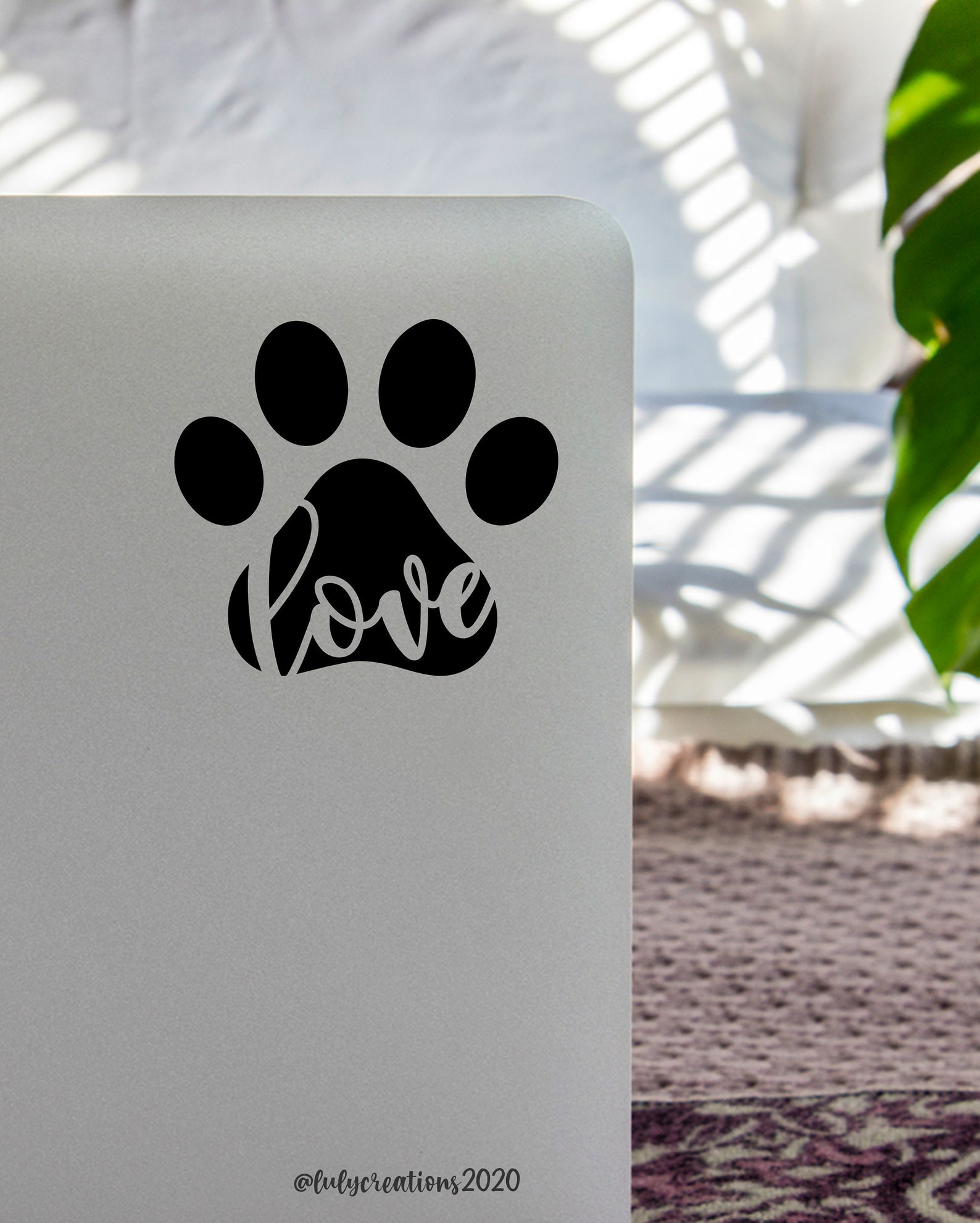 Dog Paw Vinyl Decal Dog Love Decal Dog Paw Love Sticker Dog Etsy