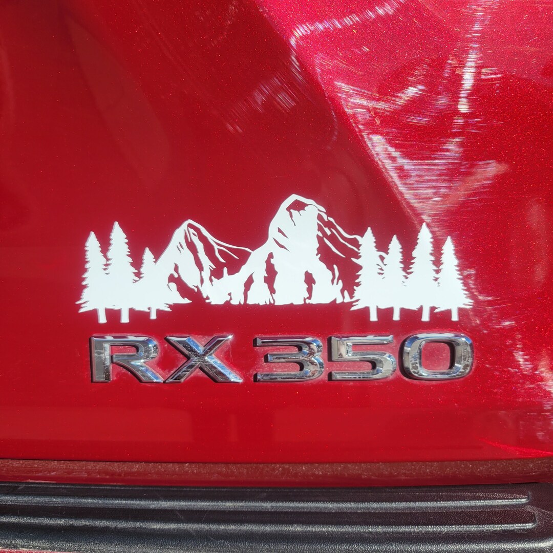 Mountains Scene Decal Mountain Range Decal Mountain and Trees Etsy