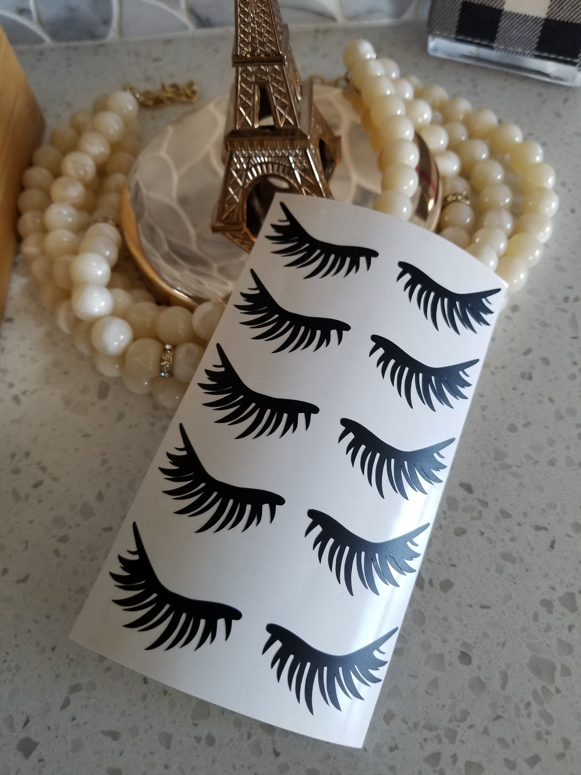 Eyelashes Vinyl Decal 5 lashes set Lashes Stickers vinyl Etsy