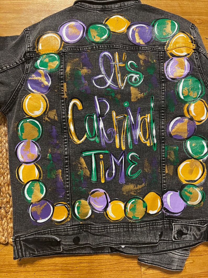 mardi gras jean jacket ideas
