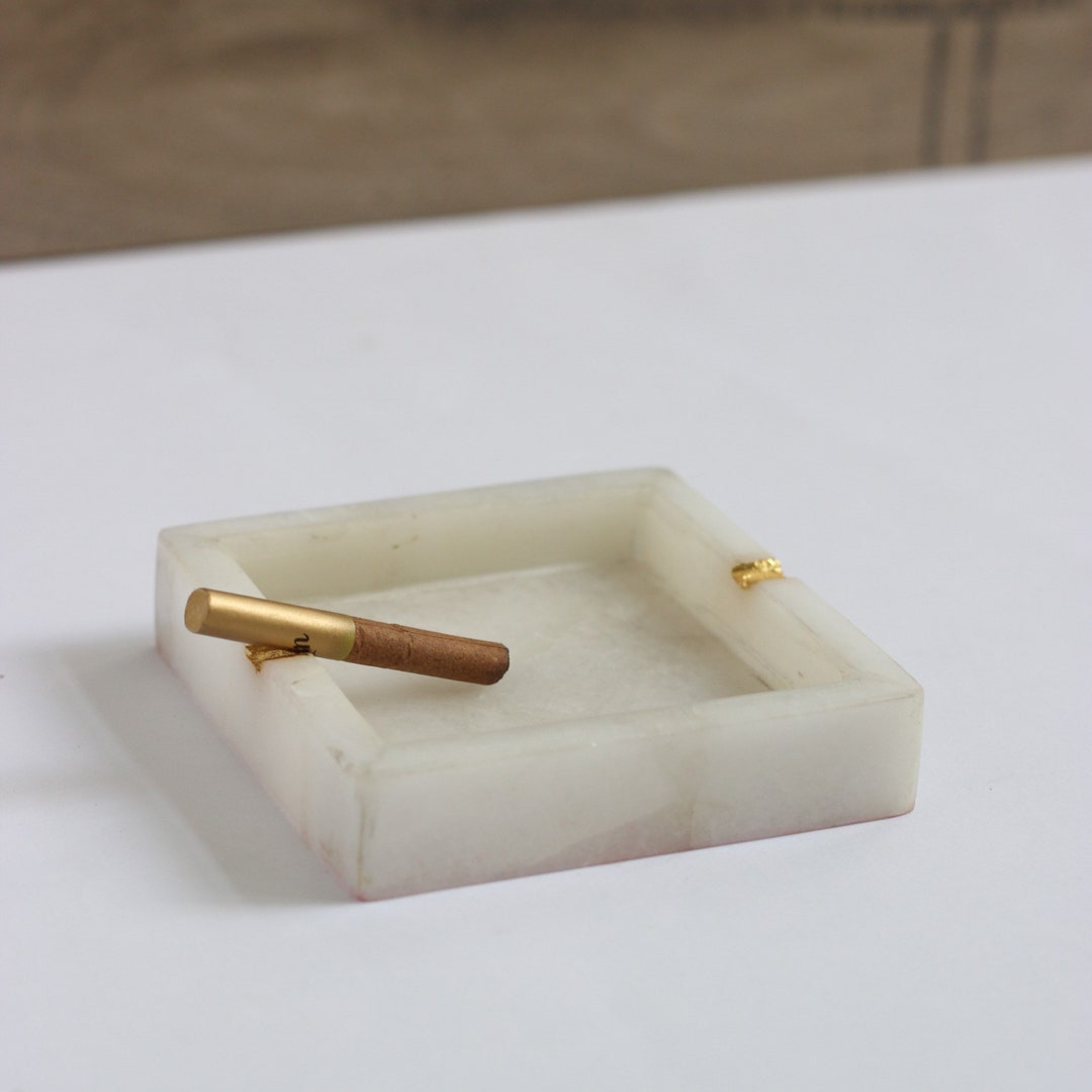 White Quartz Ashtray Valentines Day Gift Gift for Him Etsy