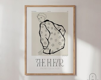 Lámina artística de mujer / Decoración de pared minimalista de estilo bohemio