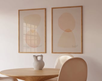 Set of 2 Prints | Framed Wall Art | Minimal Art Prints | Abstract Art | Posters | Minimalistic Art | Scandi Style | Scandinavian Posters