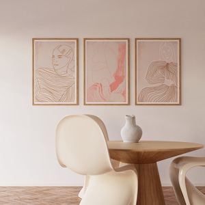 Set of 3 Prints | DIGITAL DOWNLOAD | Woman One Line Drawing | Minimal Art Prints | Scandinavian Art | Boho Home Decor | Wall Decor | Scandi