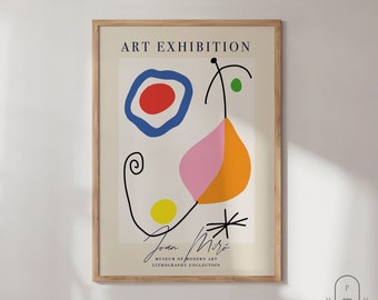 Modern Art Print | Joan Miro | Framed Wall Art | Exhibition Poster | Bedroom Decor | Living Room Decor | Miro Print | Miro Poster