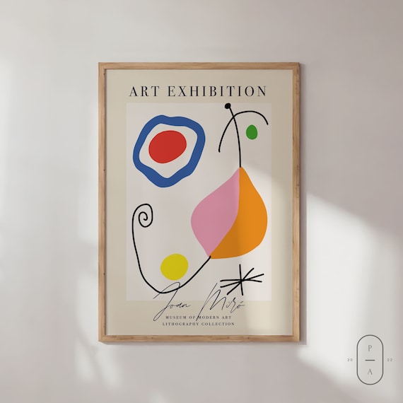 Modern Art Print | Joan Miro | Poster Wall Art | Exhibition Poster