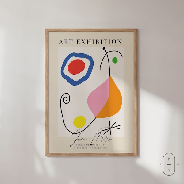 Moderne Kunstdruck | Joan Miro | Gerahmte Wandkunst | Ausstellungsposter | Schlafzimmer Dekor | Wohnzimmer Dekor | Miro Druck | Miro Poster