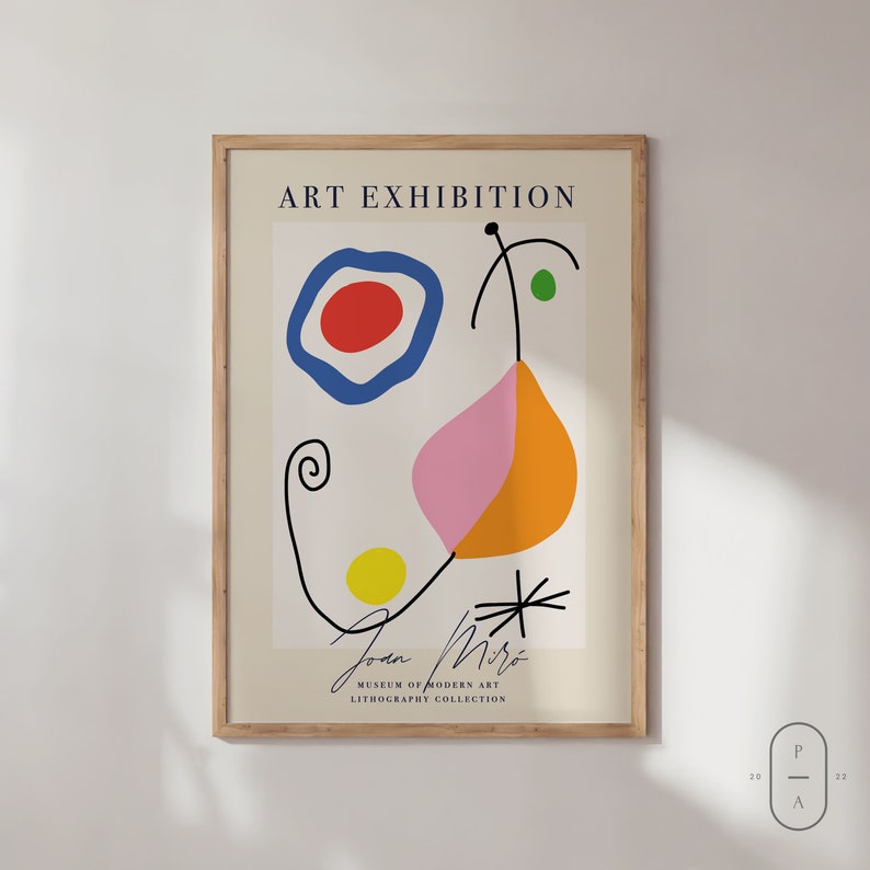 Modern Art Print Joan Miro Framed Wall Art Exhibition Etsy