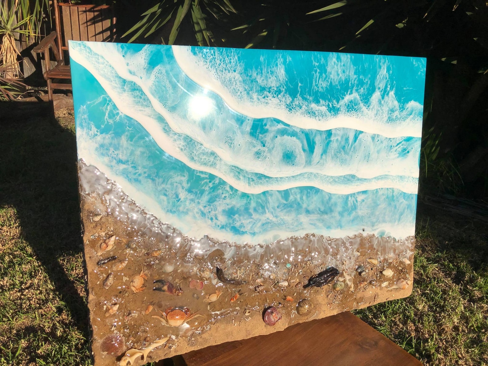 Large Epoxy Resin Wall Art crab Cove Etsy UK