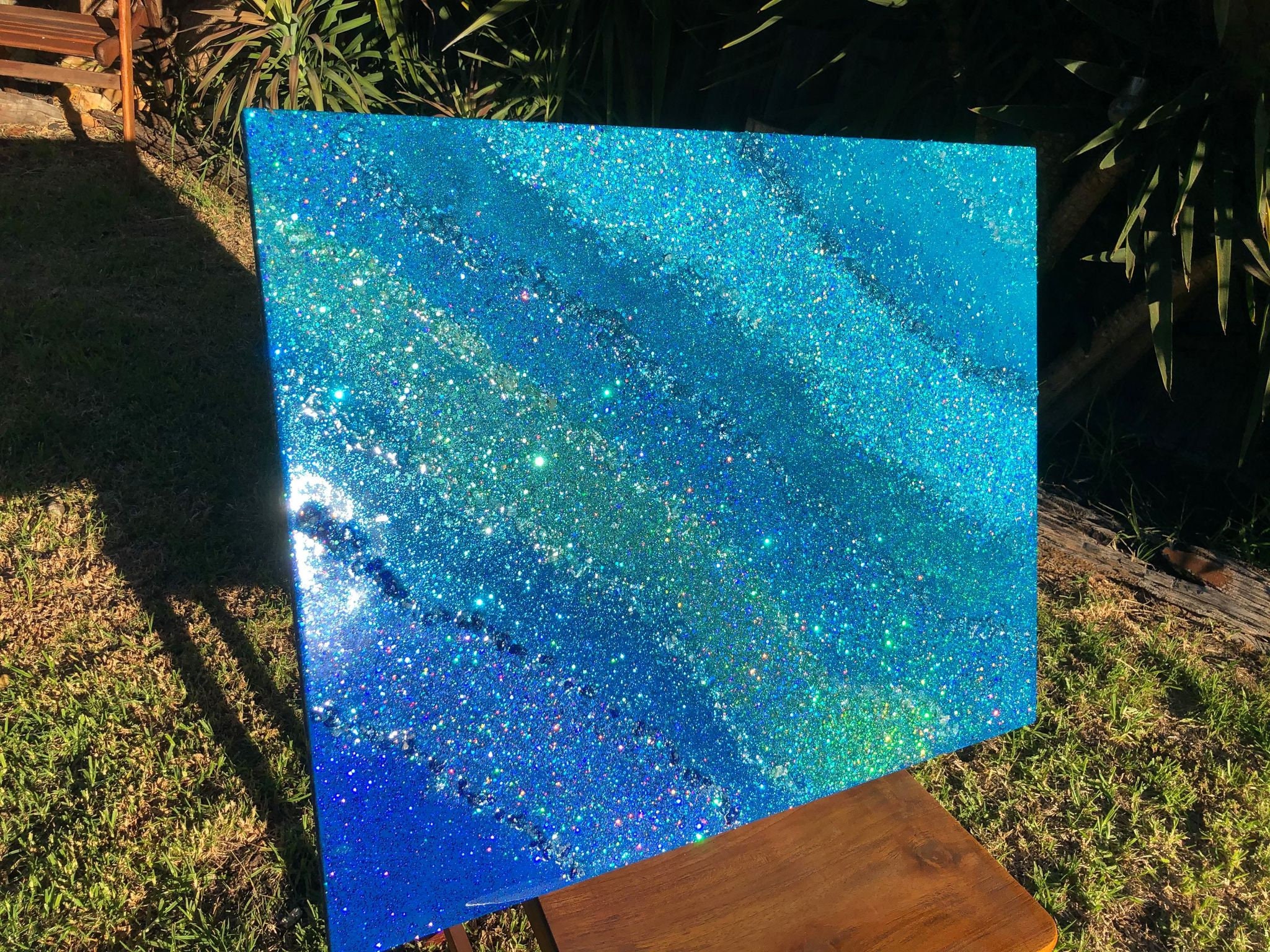 Large epoxy resin wall art Shinyshore Etsy