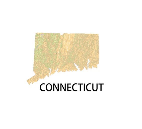 Connecticut Topography Wall Art Etsy