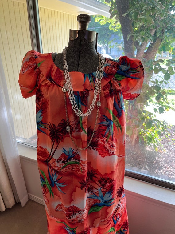 Neon Hawaiian floral dress