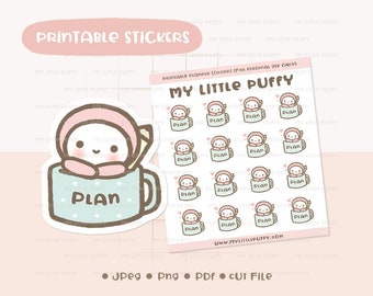 Cute Planning Planner Sticker/ Planning Printable Planner Sticker/ Planning Time Printable Planner Sticker/ Planner Girl Planner Sticker