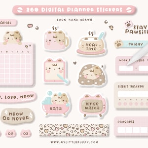 Kawaii Digitale Planner Stickers für GoodNotes Planner/ GoodNotes Digitale Planner Sticker/ Digitales Aufkleberbuch/ Digital Journal Sticker