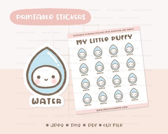 Cute Keep Hydrate Printable Planner Sticker/ Drink Water Planner Sticker/ Reminder Printable Planner Sticker/ Hydration Planner Sticker
