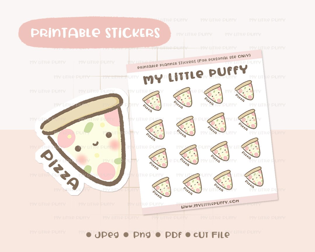 Pizza Printable Planner Sticker/ Pizza Planner Sticker/ Fast Food ...
