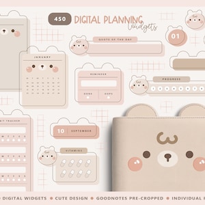 Süße Digitale Planner Widgets / Süße Digitale Planner Widgets Aufkleber / Niedliche Digitale Aufkleber / Goodnotes Widgets / PNG