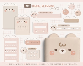 Cute Digital Planner Widgets/ Cute Digital Planner Widgets Stickers/ Kawaii Digital Stickers/ Cute Digital Sticker/ Goodnotes Widgets/ PNG