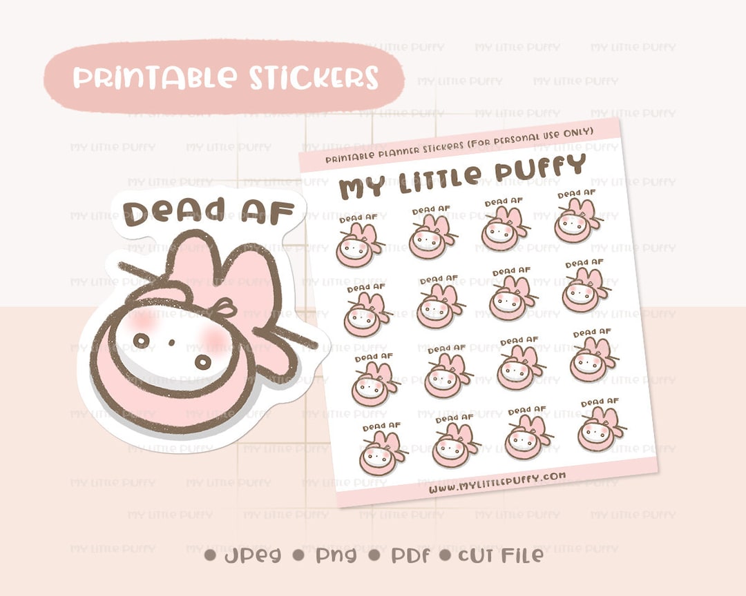 Cute Dead Printable Planner Sticker/ Hopeless Planner Sticker/ Lonely ...