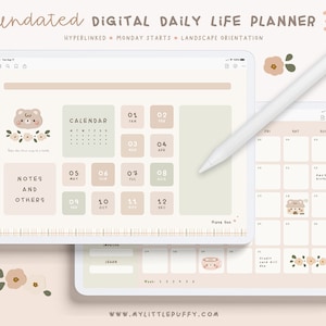 Undatiert Kawaii Tageszeitung Digital Planner/ Süßer Digitaler Planer/ Kawaii Digital Journal/ Planer/ GoodNotes Planner Undatiert/ Süßes Digitales Journal