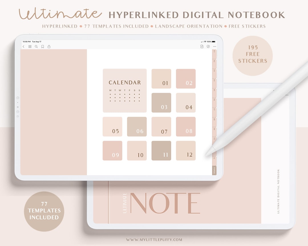 Hyperlinked Digital Notebook Goodnotes/ Digital Notebook With Tabs ...