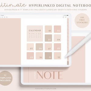 Hyperlinked Digital Notebook Goodnotes/ Digital Notebook With Tabs/ Digital Student Notebook/Student Digital Notebook/Pink Notebook Digital
