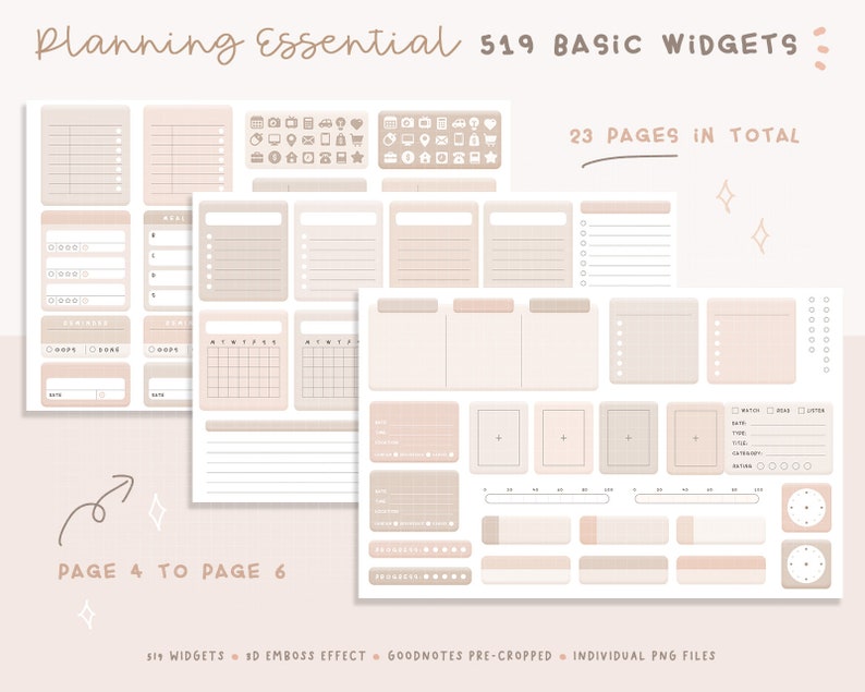Planning Essential Digital Widgets/ Digital Planner Stickers/ - Etsy