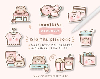 Cute Digital Stickers/ Budget Digital Stickers/ Monthly Expenses Digital Stickers/ Budget Planner Stickers/ Finance Digital Stickers/ Bills