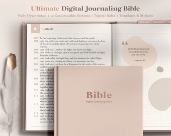 Digitale Bijbel Journal/ Digitale Studiebijbel/ Digitale Bijbelstudie Journal/ Digitale Journaling Bijbel ASV/ Digitale Geloofsdagboek/ Geloofsplanner