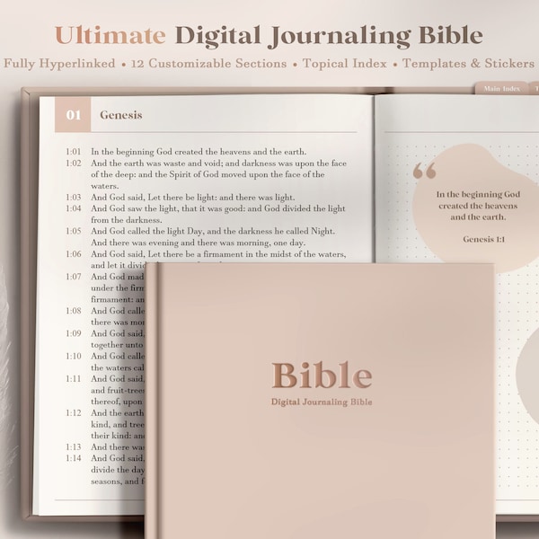 Digital Bible Journal/ Digital Study Bible/ Digital Bible Study Journal/ Digital Journaling Bible ASV/ Digital Faith Journal/ Faith Planner