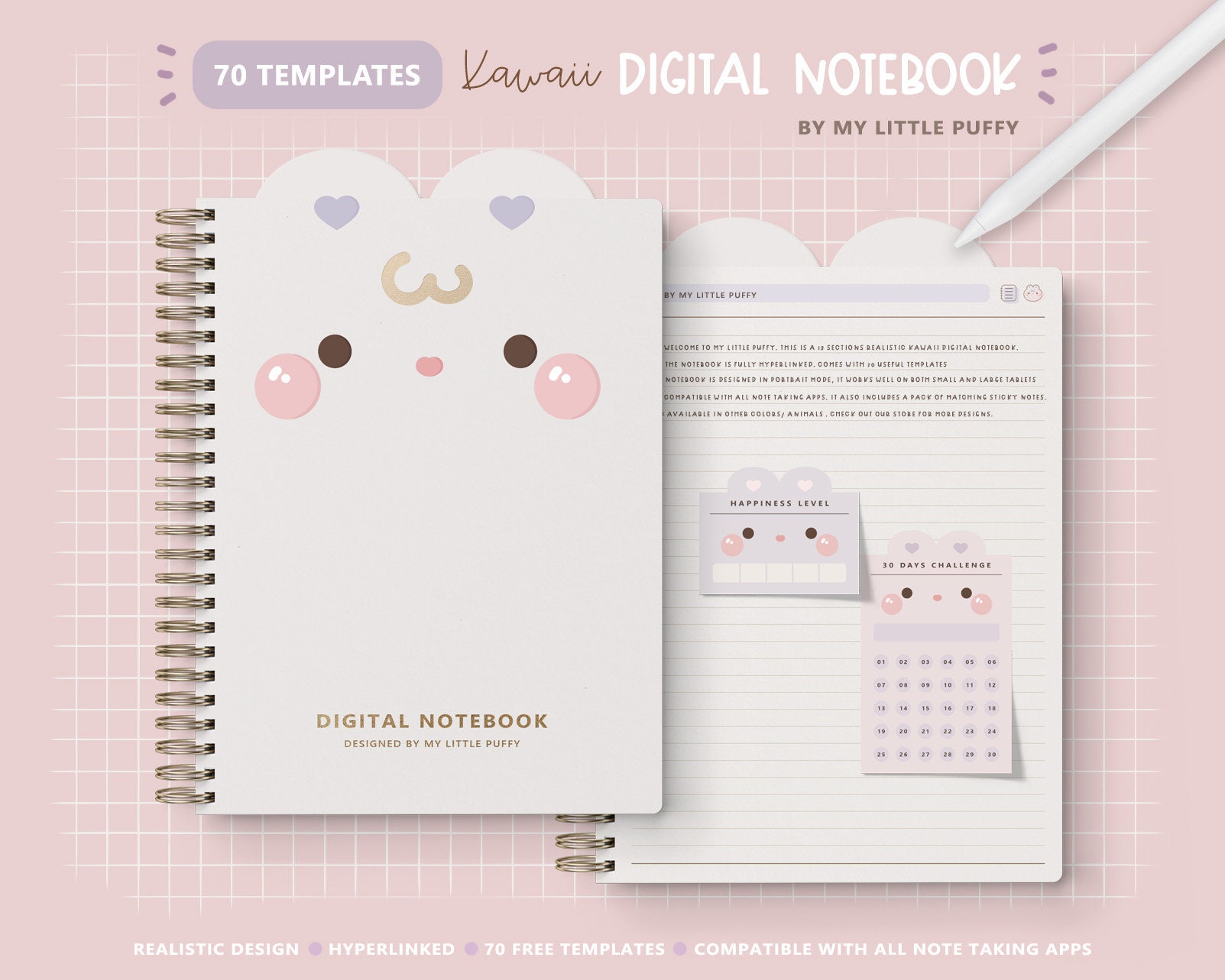 Cute Kawaii Notebook Journal Spiral Notebook for Sale by 1InspiredLife