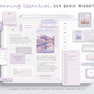 Digital Planner Widgets/ Digital Planner Stickers/ Purple Digital Stickers/ Goodnotes Sticker Set Purple/ Digital Widgets/ Goodnotes/ PNG