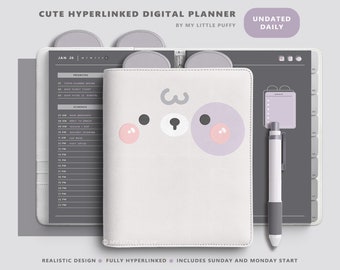 Dark Mode Digital Planner/ One Month Digital Planner/ Undated Digital Planner/ Cute Digital Planner/ GoodNotes Digital Planner/ Dark Mode