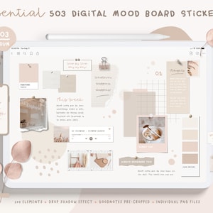 Autocollants Digital Mood Board / Vision Board Digital Stickers Pink / Digital Planner Stickers Goodnotes / Digital Sticker Book / Goodnotes / PNG
