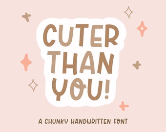 Cute Font/ Fun Handwritten Font/ Cute Handwriting Font/ Fun Font/ Block Font/ Planner Font/ Bold Font/ Display Font/ Font Download TTF OTF