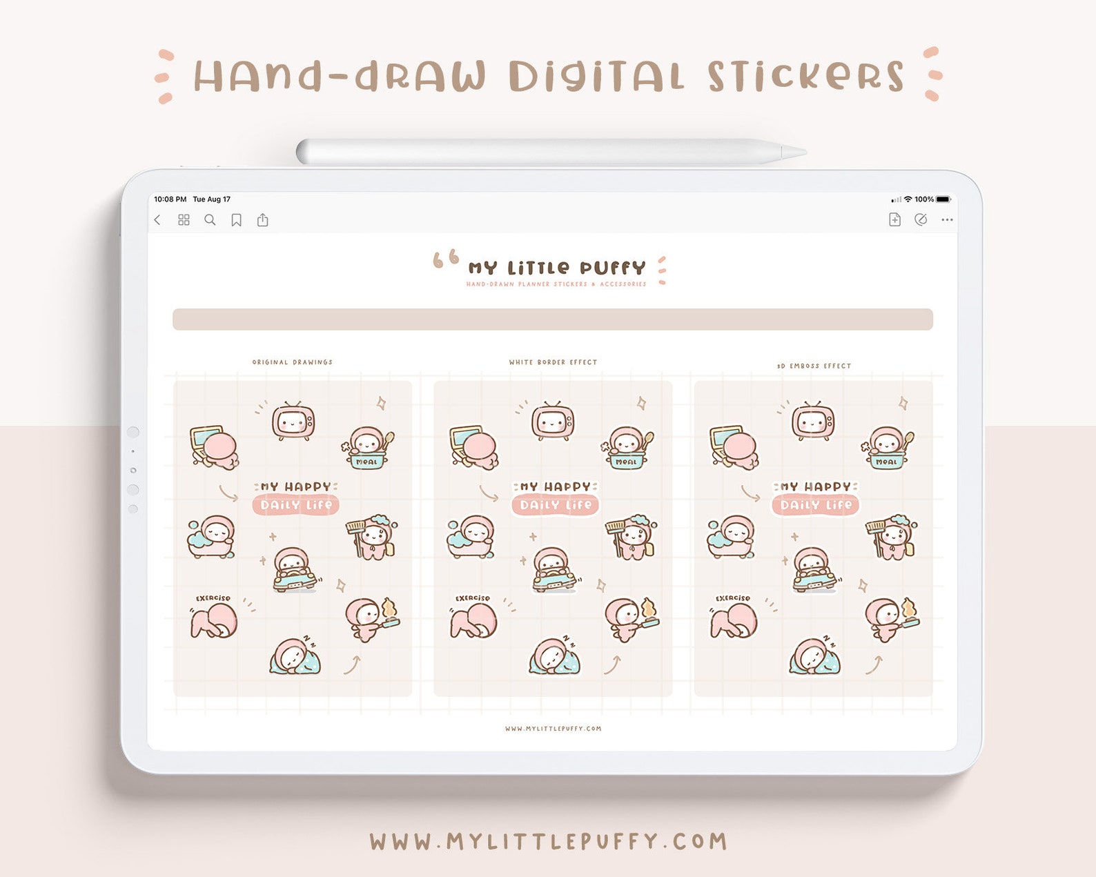Cute Daily Life Digital Planner Stickers for Goodnotes Planner/ Daily ...