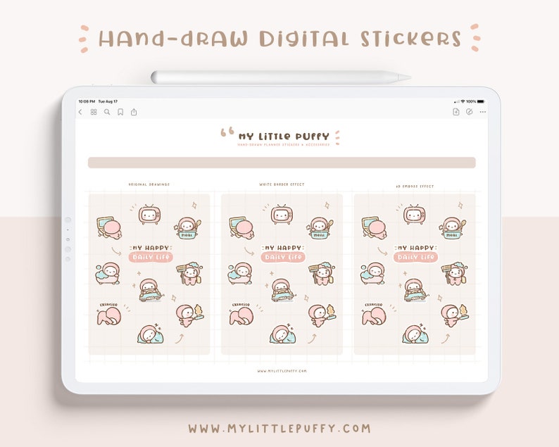 Cute Daily Life Digital Planner Stickers for Goodnotes Planner/ Daily ...