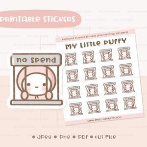 No Spend Printable Planner Stickers/ Broke Planner Stickers/ Saving Printable Planner Stickers/ Finance Planner Stickers/ No Money/ Digital
