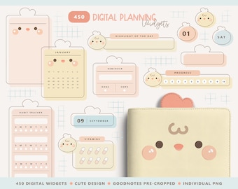 Cute Digital Stickers/ Cute Digital Planner Widgets/ Cute Digital Planner Stickers/ Cute Digital Widgets / Cute Goodnotes Sticker Set/ PNG